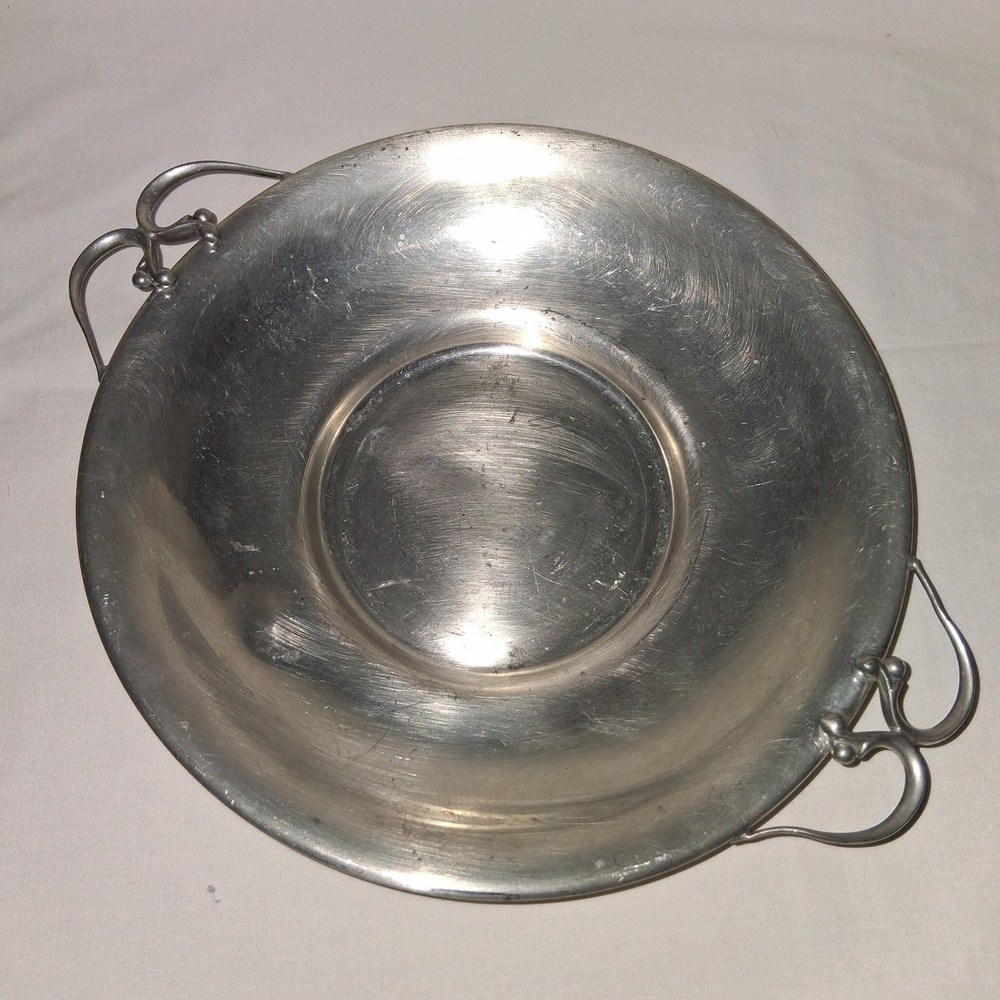 Vintage Ascot Pewter Handled Bowl AS Fine English Pewter 802 Serving Dish